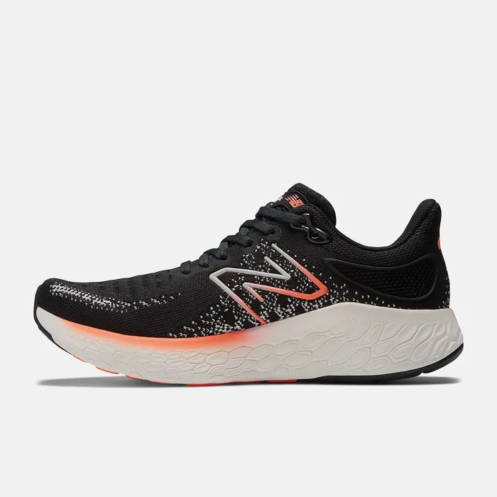 Women New Balance Fresh Foam X 1080v12 Black with Neon Dragonfly and Washed Pink Walking