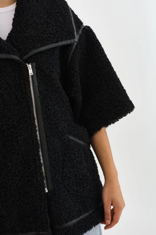 Women OHANNA Sherpa Coat Black LAMARQUE Sherpa Women OHANNA Sherpa Coat Black LAMARQUE Sherpa