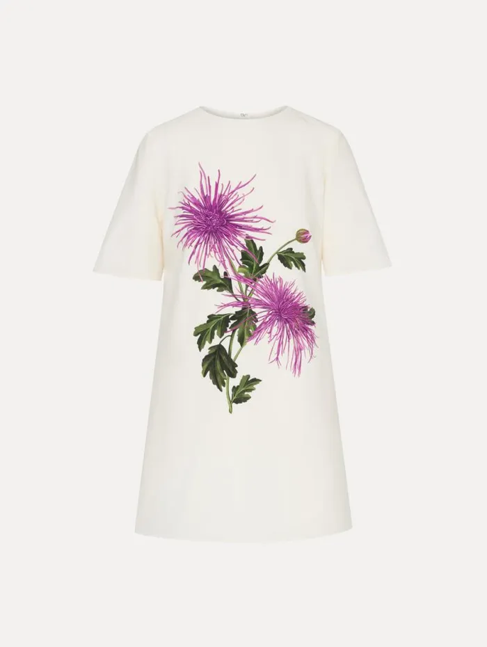 Women Oscar De La Renta Dresses Chrysanthemum Shift Dress Purple Ivory