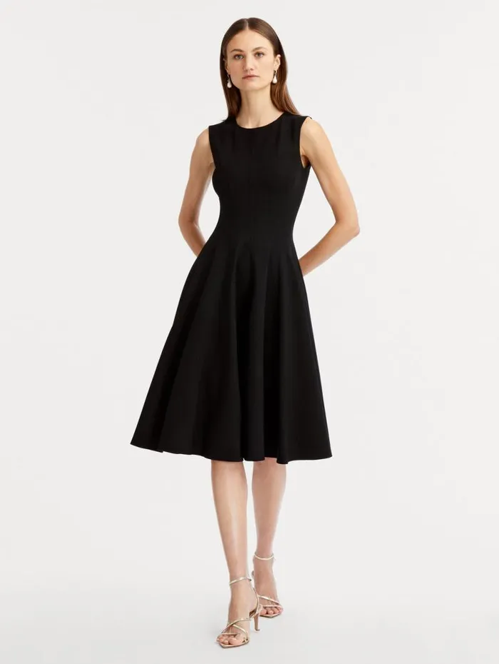 Women Oscar De La Renta Dresses Curved Seam Detail Dress Black Women Oscar De La Renta Dresses Curved Seam Detail Dress Black
