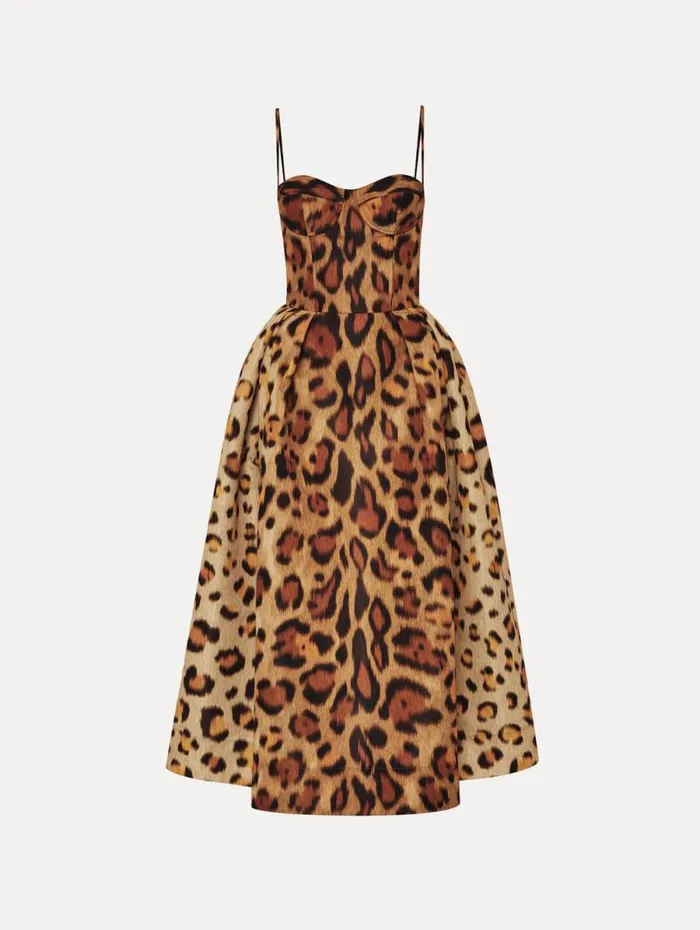 Women Oscar De La Renta Dresses Jaguar Faille Cocktail Dress Beige Multi