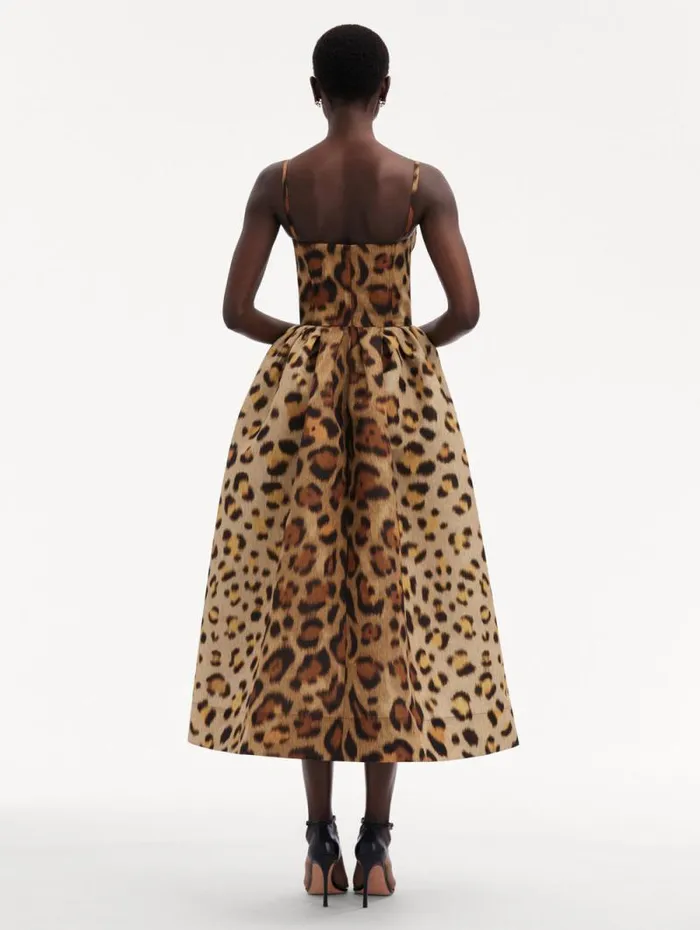 Women Oscar De La Renta Dresses Jaguar Faille Cocktail Dress Beige Multi Women Oscar De La Renta Dresses Jaguar Faille Cocktail Dress Beige Multi