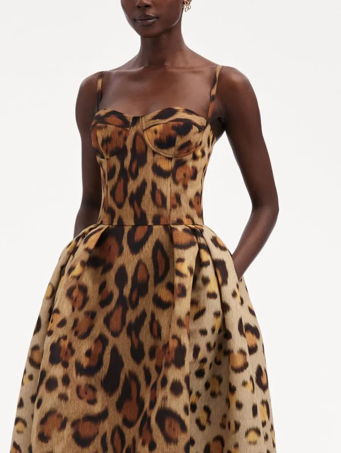 Women Oscar De La Renta Dresses Jaguar Faille Cocktail Dress Beige Multi Women Oscar De La Renta Dresses Jaguar Faille Cocktail Dress Beige Multi