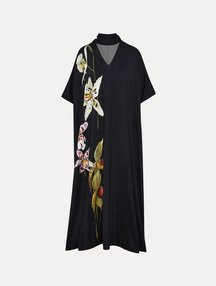 Women Oscar De La Renta Dresses Orchid Jersey Caftan