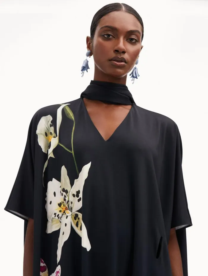 Women Oscar De La Renta Dresses Orchid Jersey Caftan Women Oscar De La Renta Dresses Orchid Jersey Caftan