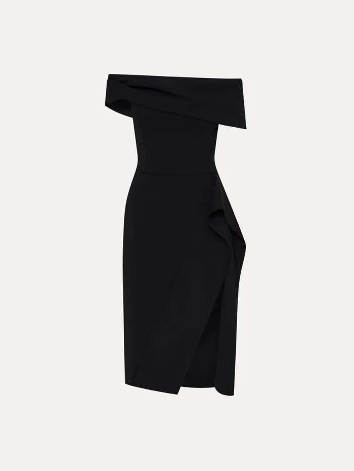 Women Oscar De La Renta Dresses RibbonDetailed Off Shoulder Cocktail Dress Black Women Oscar De La Renta Dresses RibbonDetailed Off Shoulder Cocktail Dress Black