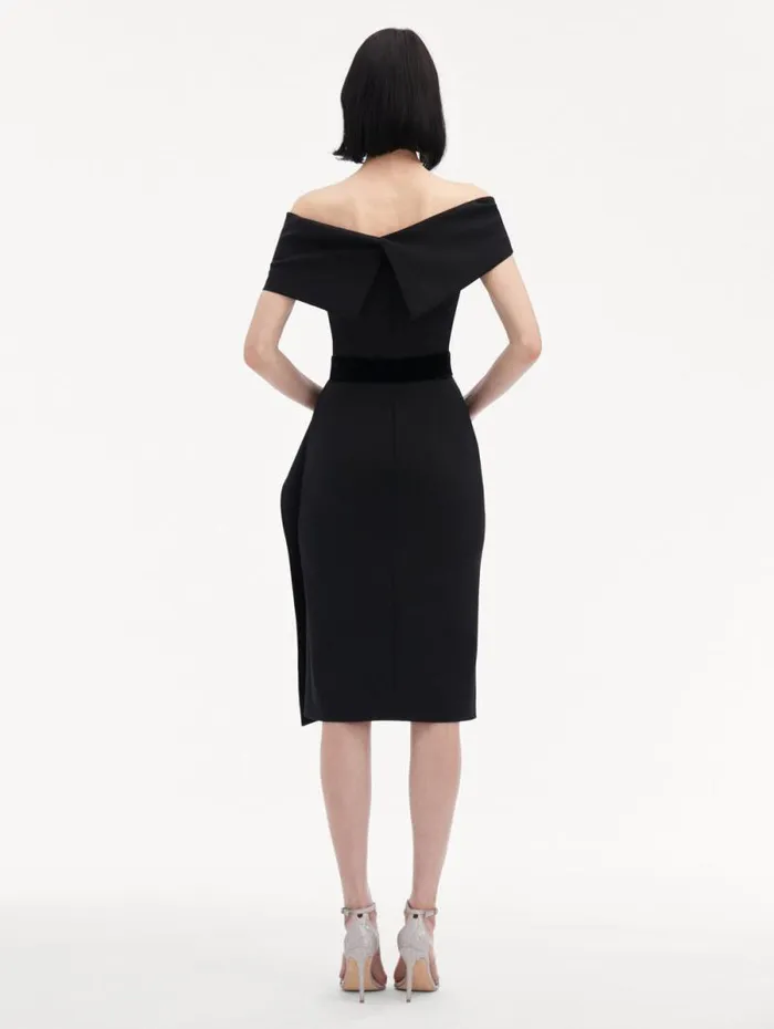 Women Oscar De La Renta Dresses RibbonDetailed Off Shoulder Cocktail Dress Black Women Oscar De La Renta Dresses RibbonDetailed Off Shoulder Cocktail Dress Black