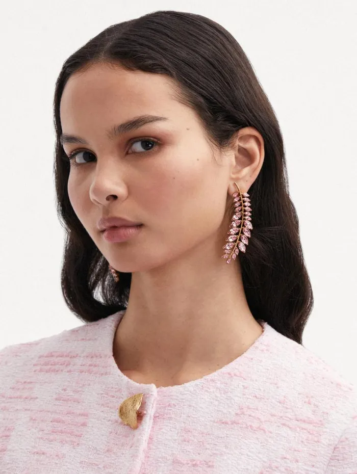 Women Oscar De La Renta Earrings Crystal Branch Earrings Rose Women Oscar De La Renta Earrings Crystal Branch Earrings Rose