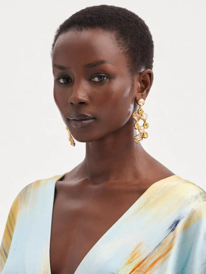 Women Oscar De La Renta Earrings Crystal Scramble Earrings Topaz Multi Women Oscar De La Renta Earrings Crystal Scramble Earrings Topaz Multi