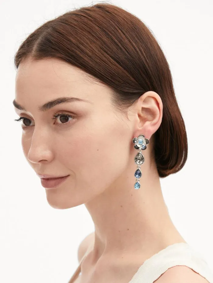 Women Oscar De La Renta Earrings Flower Teardrop ClipOn Earrings Black Multi Women Oscar De La Renta Earrings Flower Teardrop ClipOn Earrings Black Multi