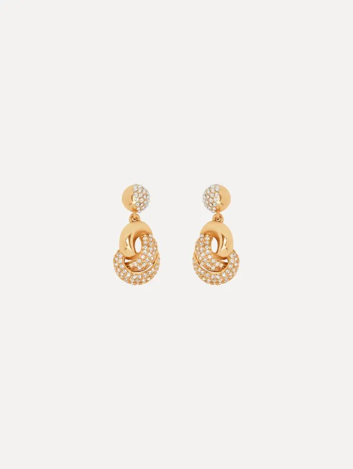 Women Oscar De La Renta Earrings Love Knot Drop Earrings Crystal