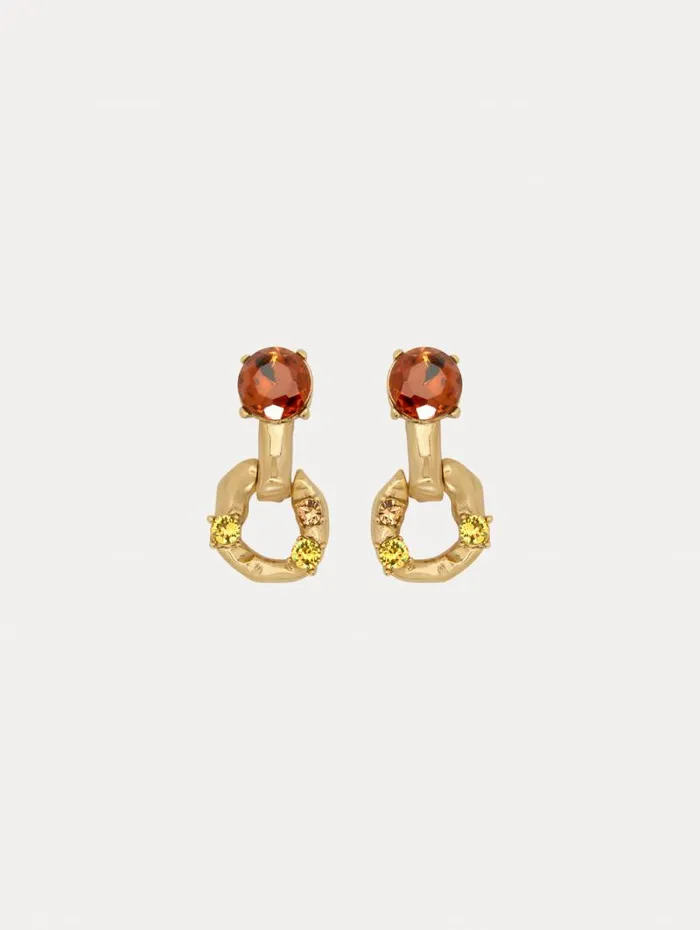 Women Oscar De La Renta Earrings Scramble ChainLink Earrings Light Topaz