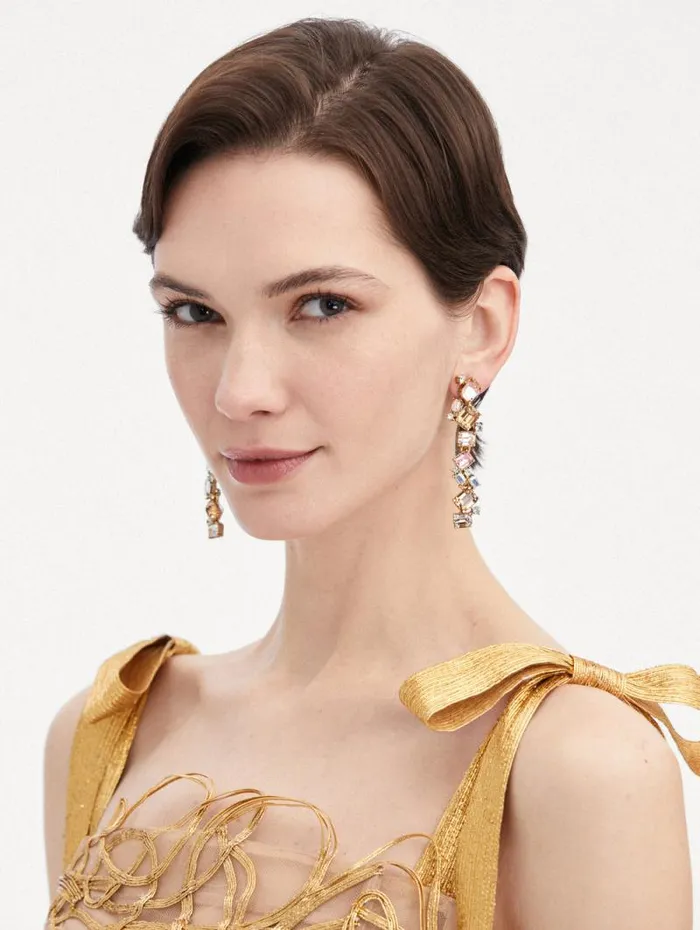 Women Oscar De La Renta Earrings Scramble Crystal Strand Earrings Rose Gold Multi Women Oscar De La Renta Earrings Scramble Crystal Strand Earrings Rose Gold Multi