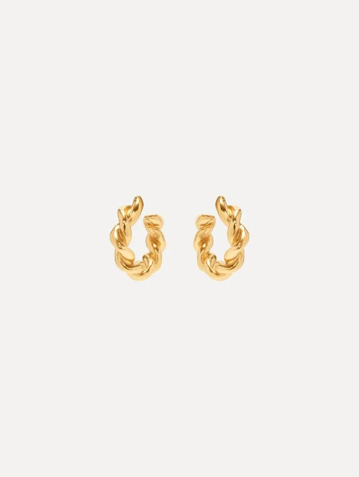 Women Oscar De La Renta Earrings Small Rope Hoop Earrings Gold