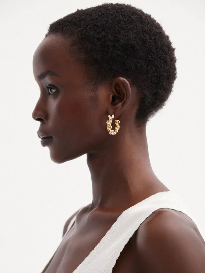 Women Oscar De La Renta Earrings Small Rope Pearl Hoop Earrings Pearl Women Oscar De La Renta Earrings Small Rope Pearl Hoop Earrings Pearl