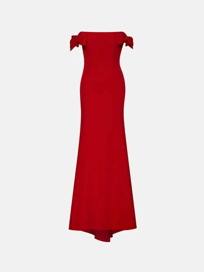 Women Oscar De La Renta Gowns and Caftans Cady Off Shoulder Peasante Gown Crimson Women Oscar De La Renta Gowns and Caftans Cady Off Shoulder Peasante Gown Crimson
