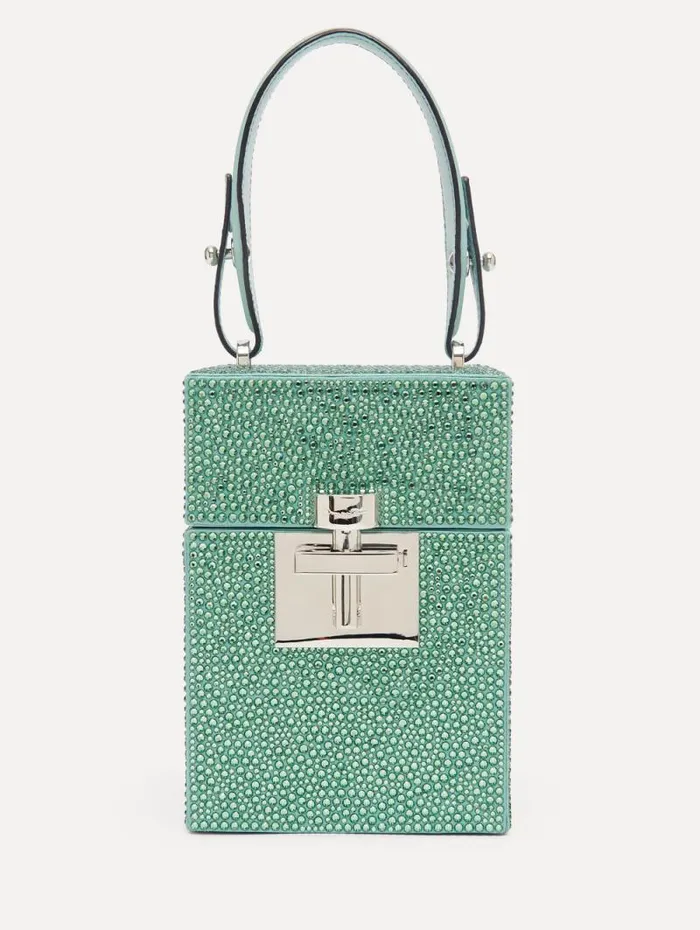 Women Oscar De La Renta Handbags Crystal Pav Alibi Top Handle Bag Sage