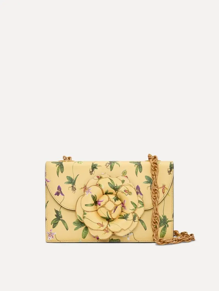 Women Oscar De La Renta Handbags Orchid Printed TRO Bag Butter