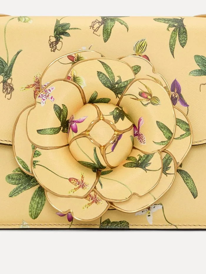 Women Oscar De La Renta Handbags Orchid Printed TRO Bag Butter Women Oscar De La Renta Handbags Orchid Printed TRO Bag Butter