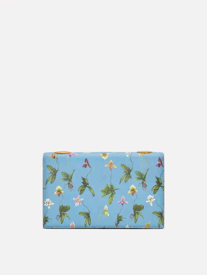 Women Oscar De La Renta Handbags Orchid Printed TRO Bag Powder Blue Women Oscar De La Renta Handbags Orchid Printed TRO Bag Powder Blue