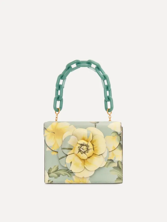 Women Oscar De La Renta Handbags Poppy Printed Mini TRO Bag Yellow Multi Women Oscar De La Renta Handbags Poppy Printed Mini TRO Bag Yellow Multi