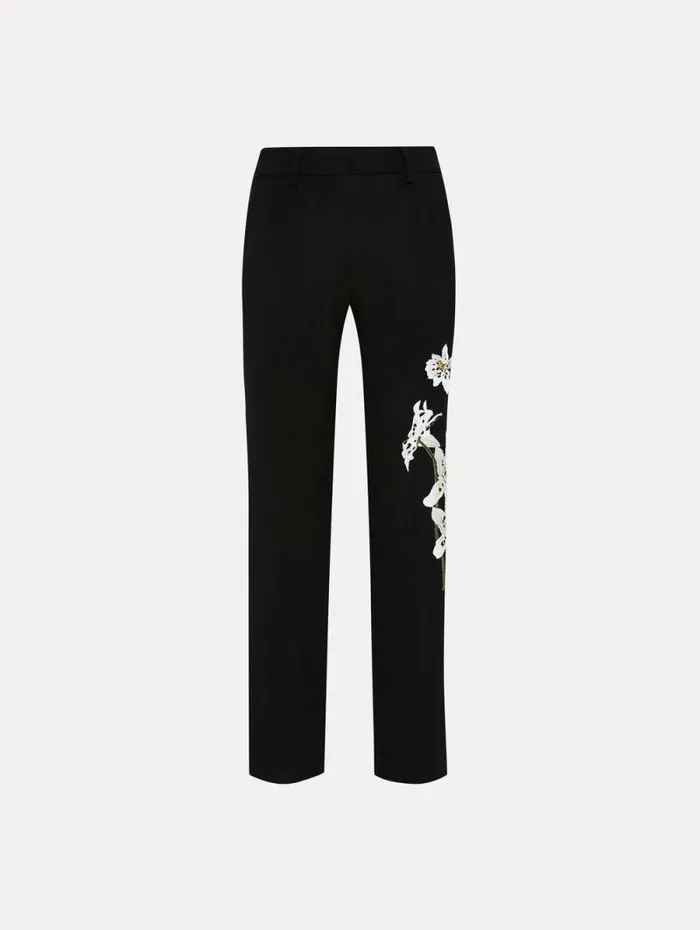Women Oscar De La Renta Pants and Skirts Watercolor Orchid Pant Black