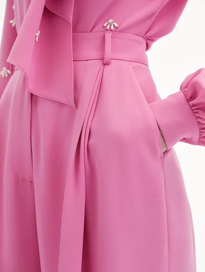 Women Oscar De La Renta Pants and Skirts Wide Leg Silk Georgette Pant Rosehip Women Oscar De La Renta Pants and Skirts Wide Leg Silk Georgette Pant Rosehip