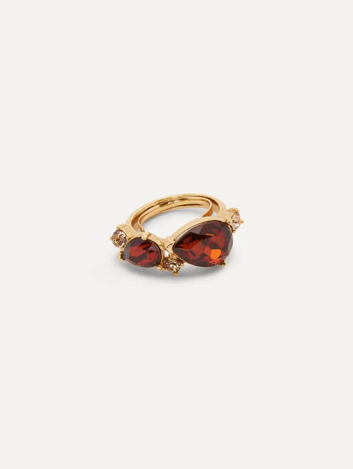 Women Oscar De La Renta Rings Double Pear Ring Amber