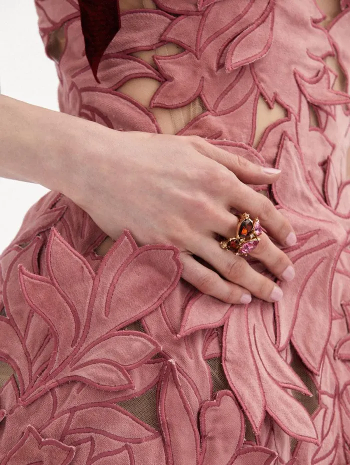 Women Oscar De La Renta Rings Double Pear Ring Amber Women Oscar De La Renta Rings Double Pear Ring Amber