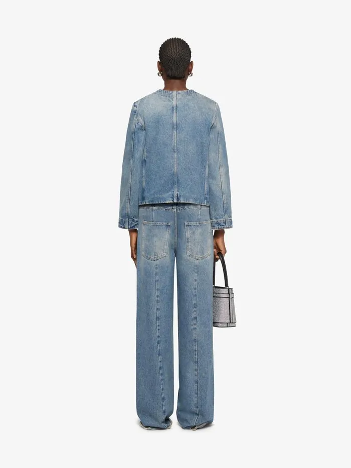 Women Outerwear and Blousons Givenchy Jacket In Denim With Chain Details Medium Blue