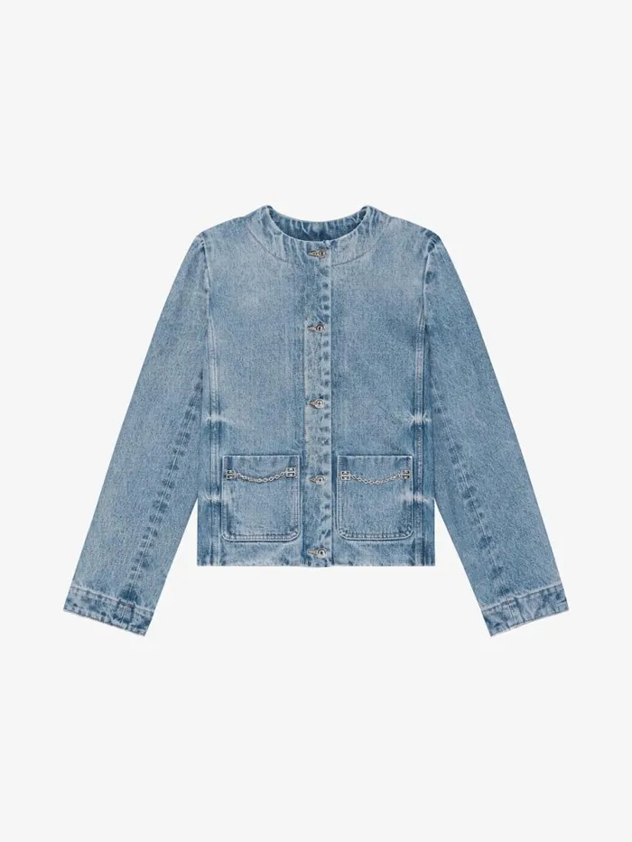 Women Outerwear and Blousons Givenchy Jacket In Denim With Chain Details Medium Blue