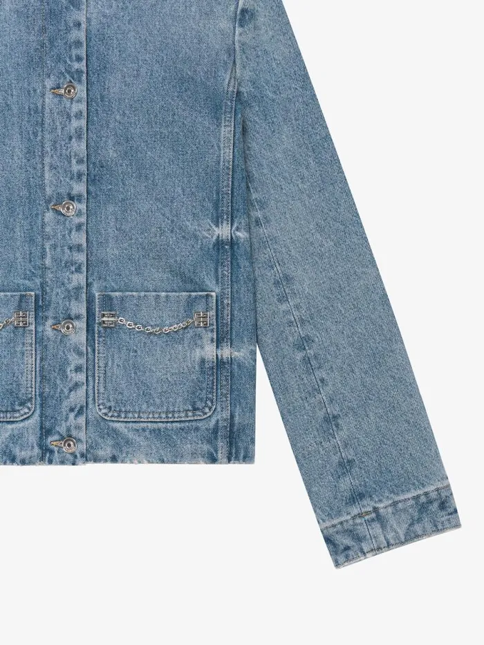 Women Outerwear and Blousons Givenchy Jacket In Denim With Chain Details Medium Blue