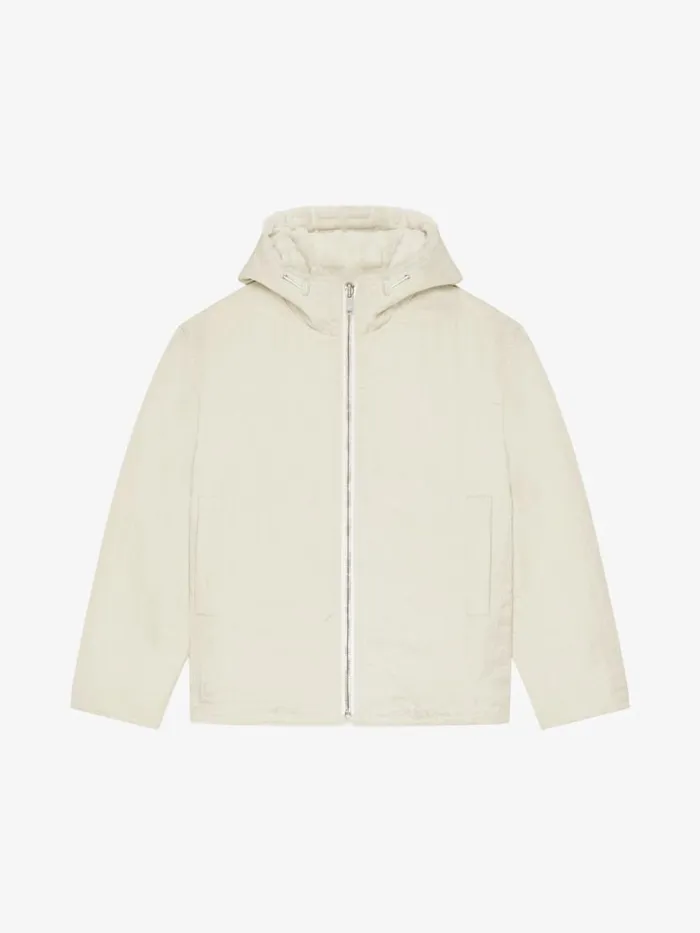 Women Outerwear and Blousons Givenchy Reversible Hooded Jacket In 4G Fur Ivory