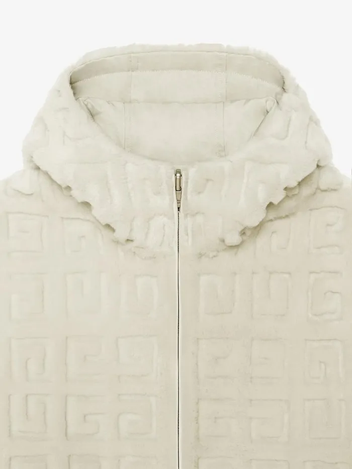 Women Outerwear and Blousons Givenchy Reversible Hooded Jacket In 4G Fur Ivory
