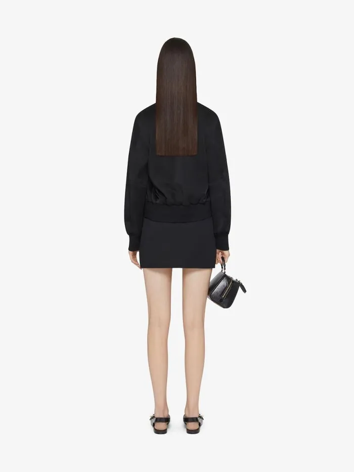 Women Outerwear and Blousons Givenchy Varsity Jacket In Crepe And Satin With Crystals Silvery