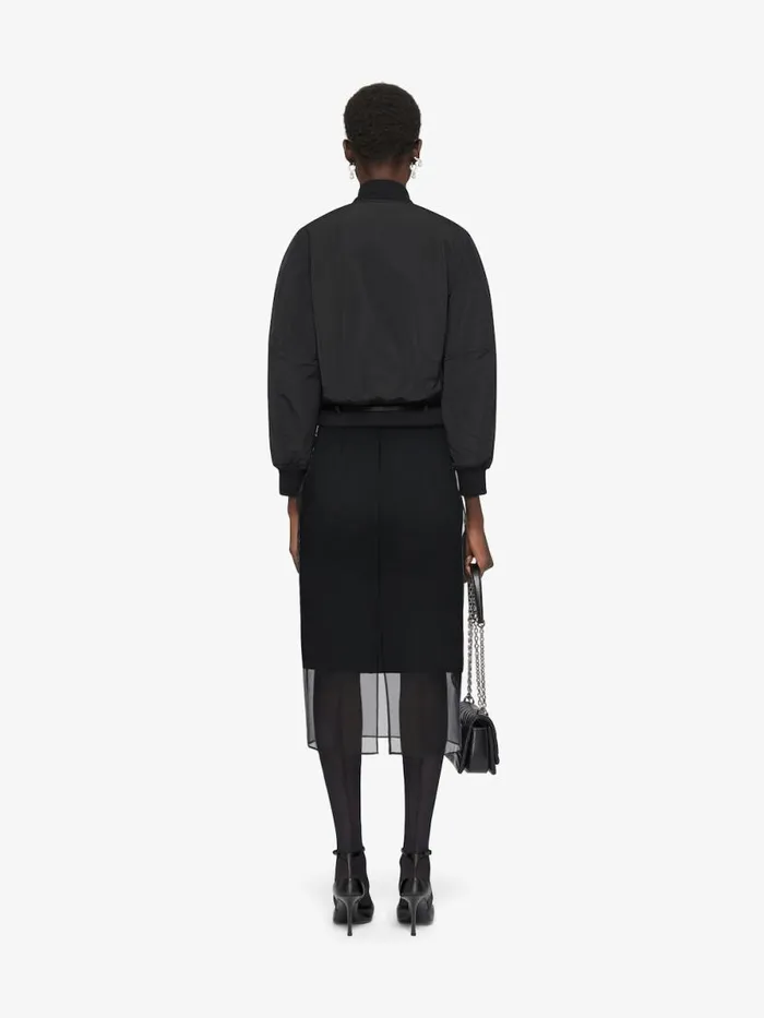 Women Outerwear and Blousons Givenchy Voyou Varsity Jacket In Cotton Taffetas Black