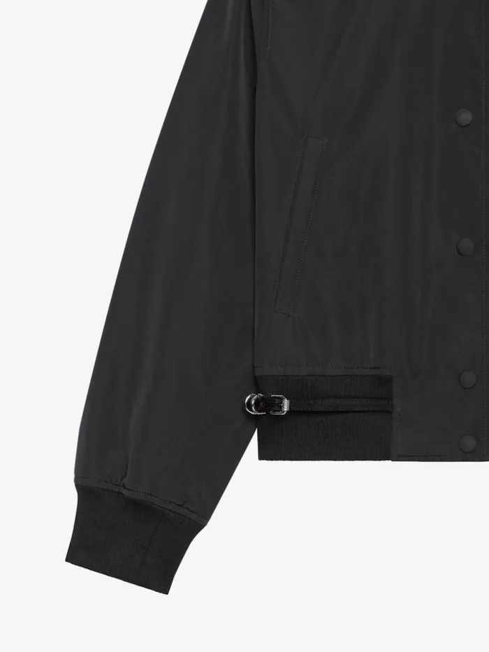 Women Outerwear and Blousons Givenchy Voyou Varsity Jacket In Cotton Taffetas Black