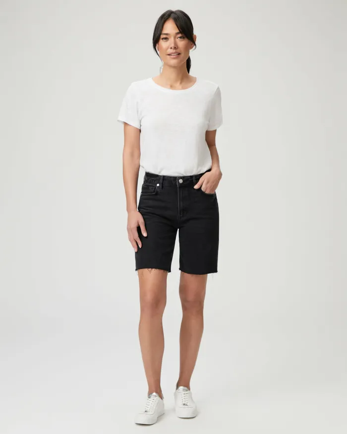 Women PAIGE Sammy Short 8211 Fade To Black Distressed Shorts