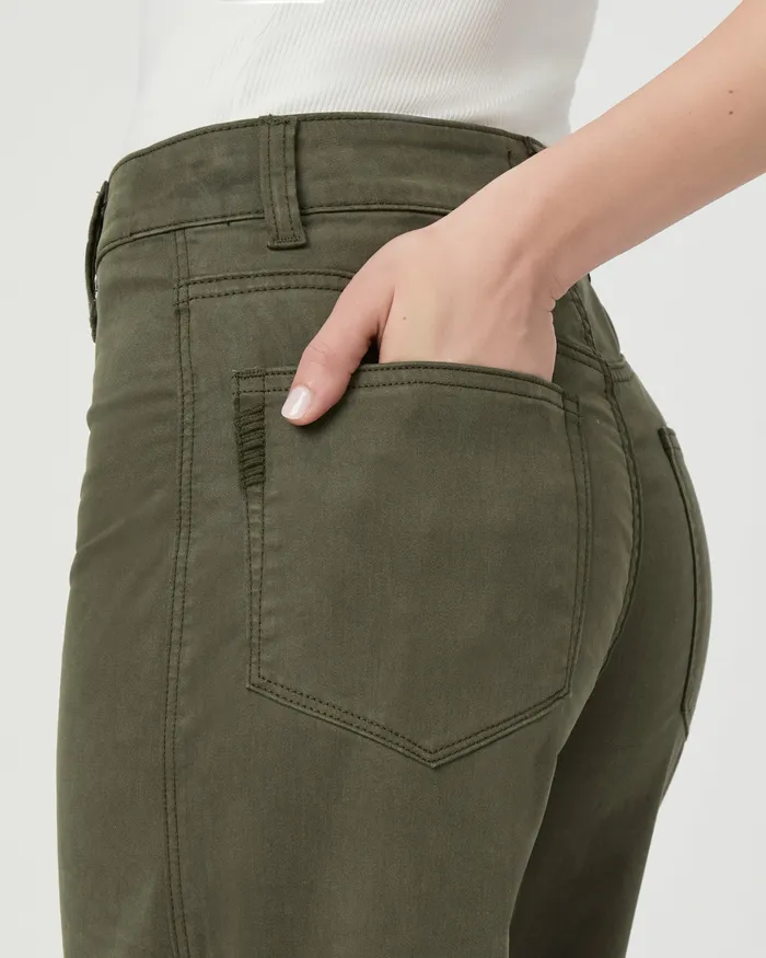 Women PAIGE Sasha 32 Inch Wide Leg Jean 8211 Forester Green Wide Leg