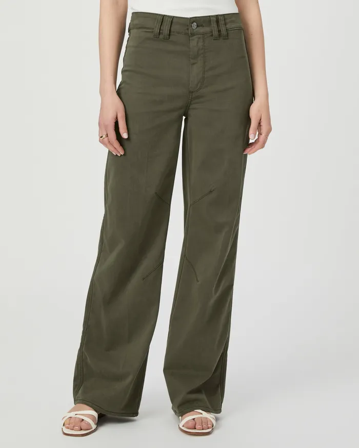 Women PAIGE Sasha 32 Inch Wide Leg Jean 8211 Forester Green Wide Leg