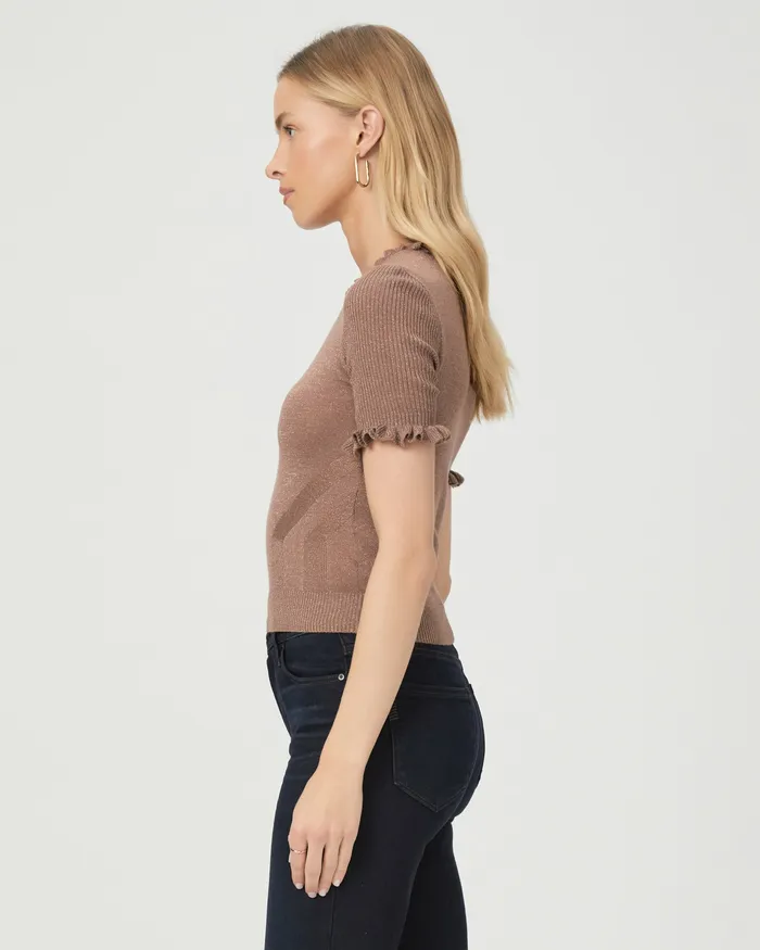 Women PAIGE Triste Top 8211 Brown Metallic Sweaters and Sweatshirts Women PAIGE Triste Top 8211 Brown Metallic Sweaters and Sweatshirts