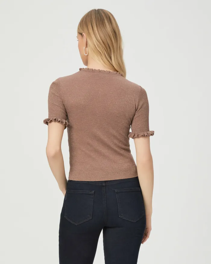 Women PAIGE Triste Top 8211 Brown Metallic Sweaters and Sweatshirts Women PAIGE Triste Top 8211 Brown Metallic Sweaters and Sweatshirts