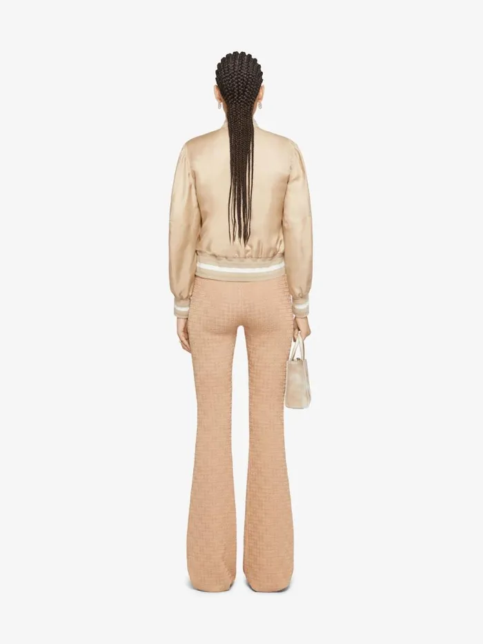 Women Pants and Shorts Givenchy Flare Pants In 4G Mini Jacquard Tan