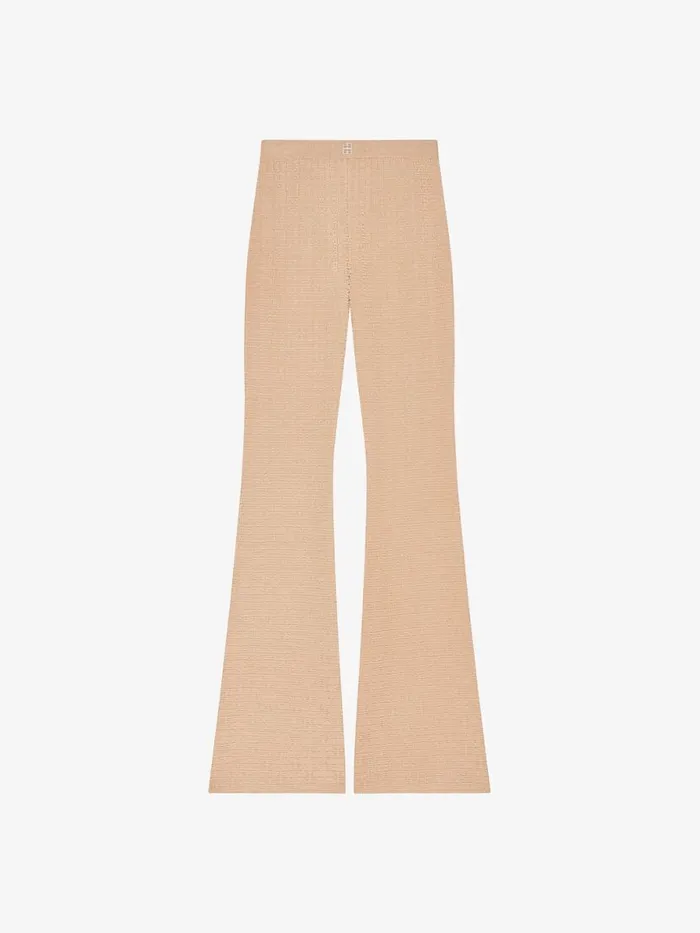 Women Pants and Shorts Givenchy Flare Pants In 4G Mini Jacquard Tan