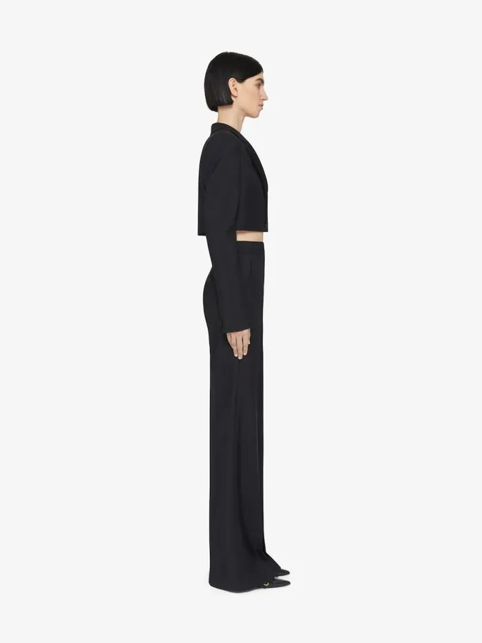 Women Pants and Shorts Givenchy Flare Tailored Pants In Wool And Mohair Black