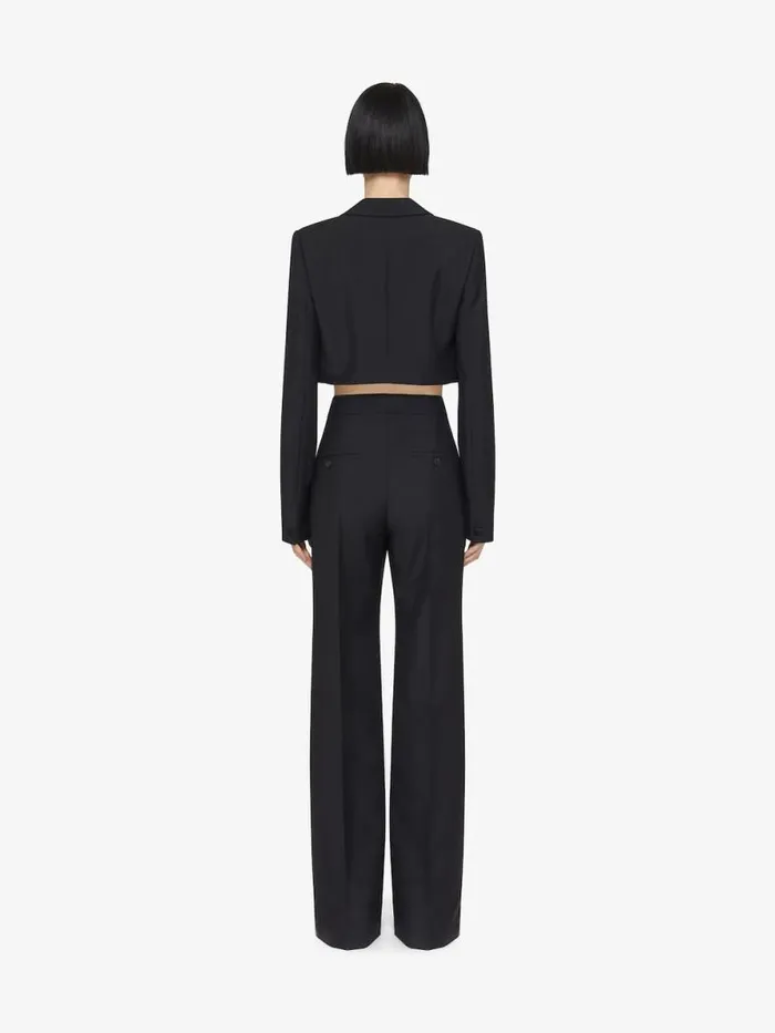 Women Pants and Shorts Givenchy Flare Tailored Pants In Wool And Mohair Black