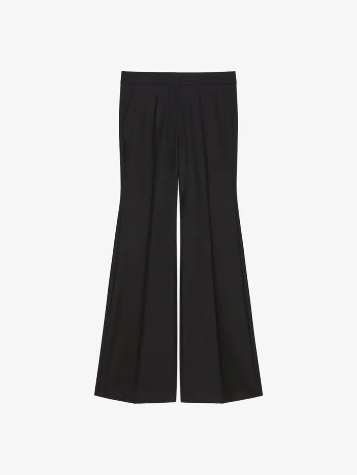 Women Pants and Shorts Givenchy Flare Tailored Pants In Wool And Mohair Black