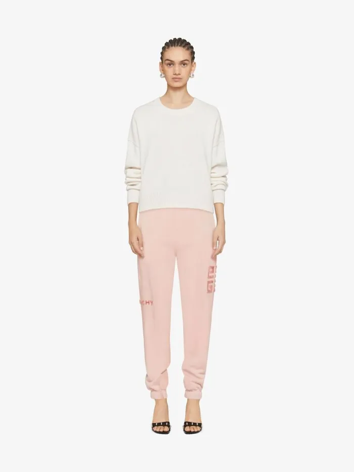 Women Pants and Shorts Givenchy GIVENCHY 4G Slim Fit Jogger Pants In Tufted Fleece Blush Pink Women Pants and Shorts Givenchy GIVENCHY 4G Slim Fit Jogger Pants In Tufted Fleece Blush Pink
