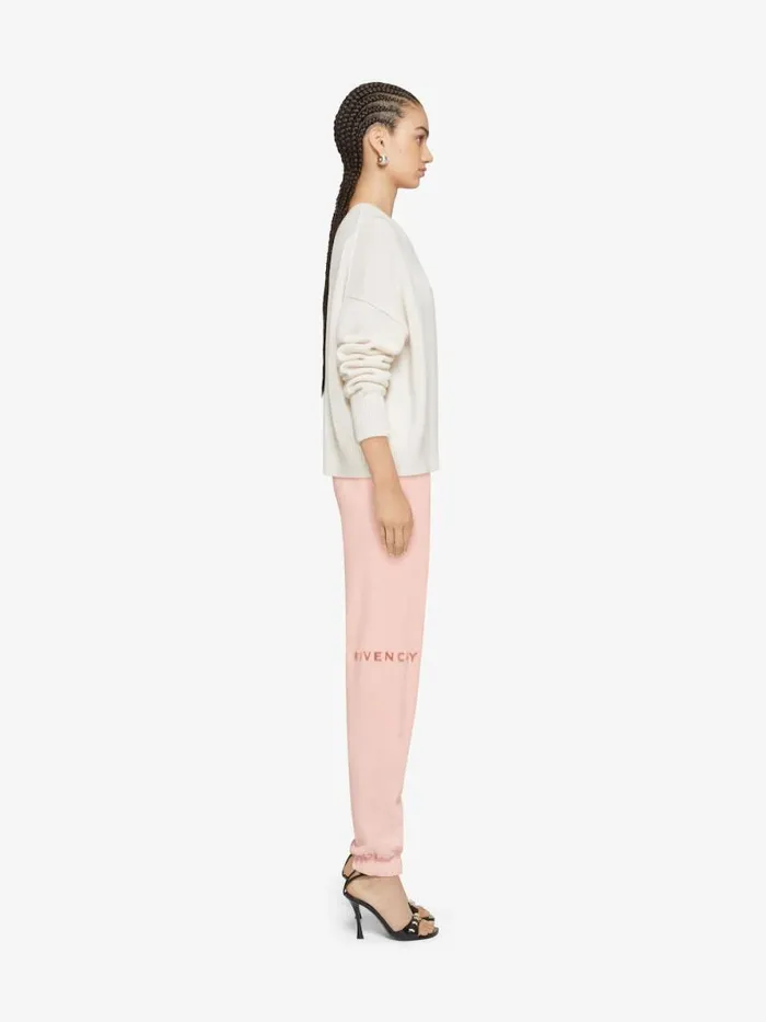 Women Pants and Shorts Givenchy GIVENCHY 4G Slim Fit Jogger Pants In Tufted Fleece Blush Pink