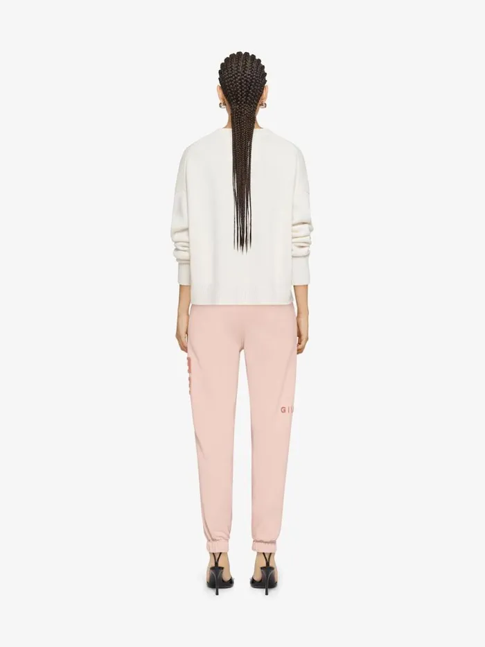 Women Pants and Shorts Givenchy GIVENCHY 4G Slim Fit Jogger Pants In Tufted Fleece Blush Pink